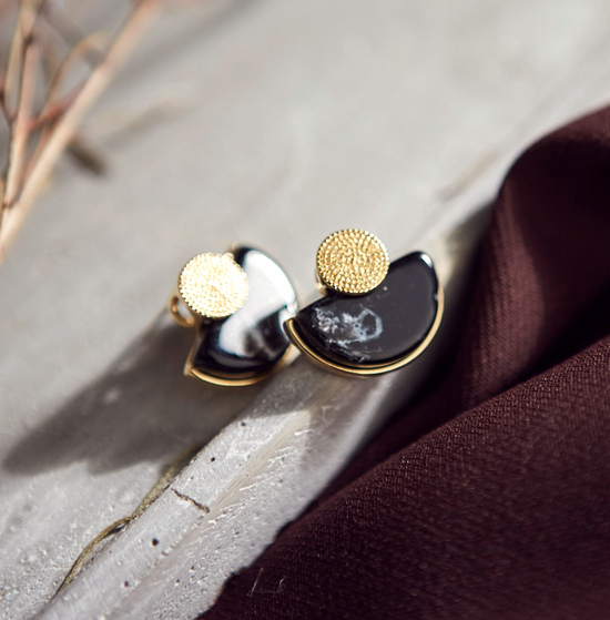 Roussele Hommage Marble Earrings Silver Earrings P