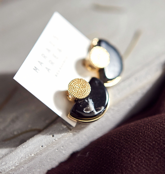 Roussele Hommage Marble Earrings Silver Earrings P