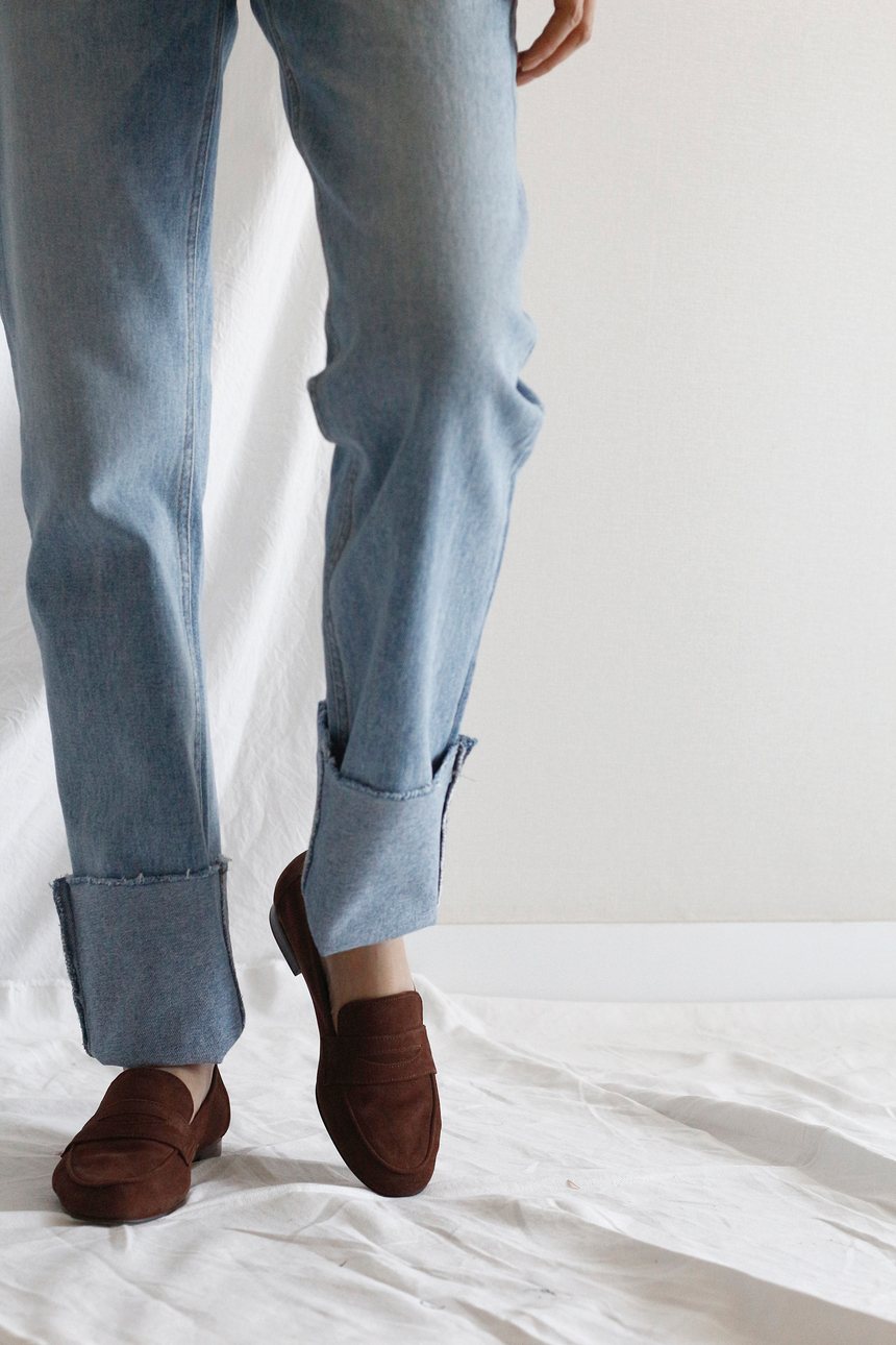 New Mansour Gabriel loafers handmade women suede l