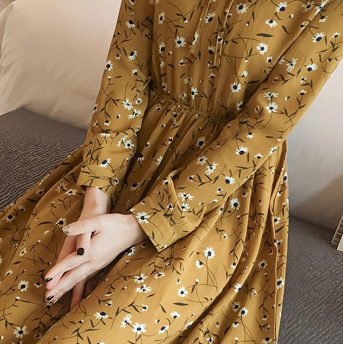 New Women Dress Flower Long Dress One Piece Chiffo