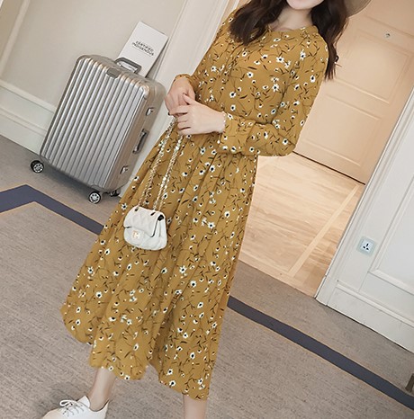 New Women Dress Flower Long Dress One Piece Chiffo