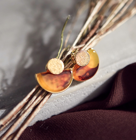 Roussele Hommage Marble Earrings Silver Earrings P