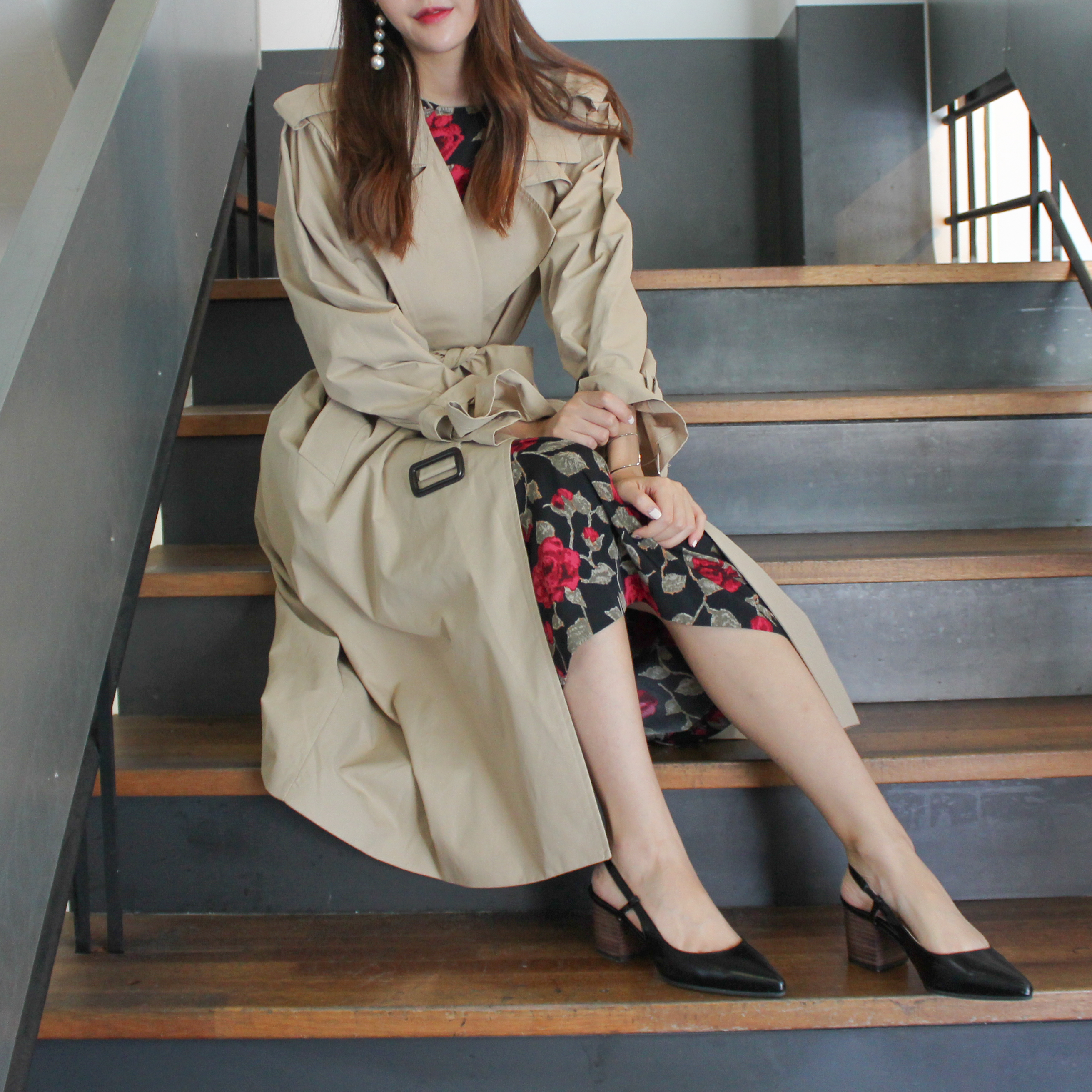 New Women's Dress Elegant H-line Autumn Flower 