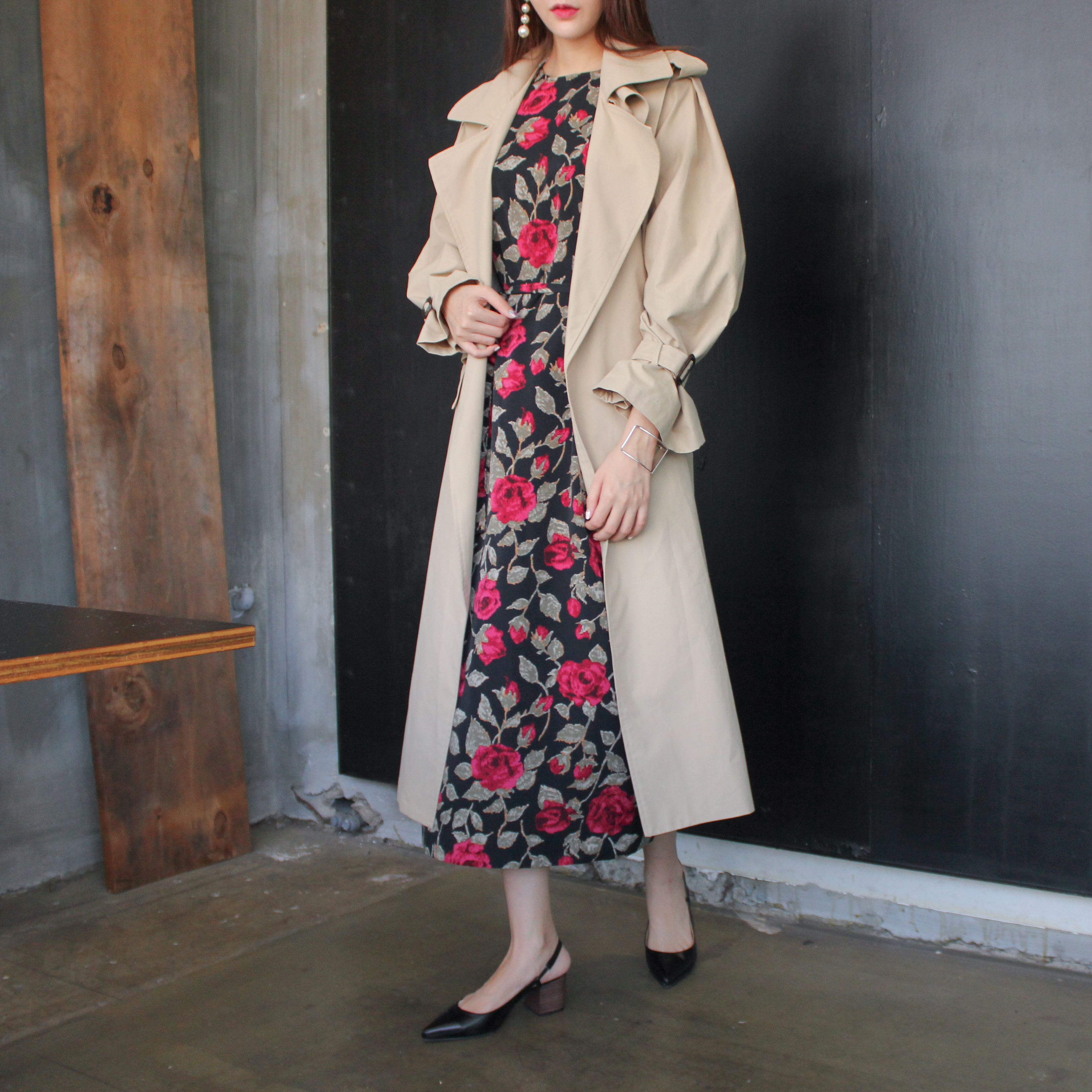 New Women's Dress Elegant H-line Autumn Flower 