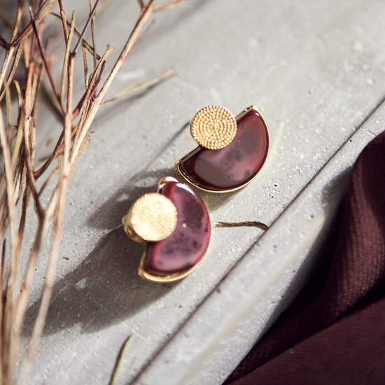 Roussele Hommage Marble Earrings Silver Earrings P