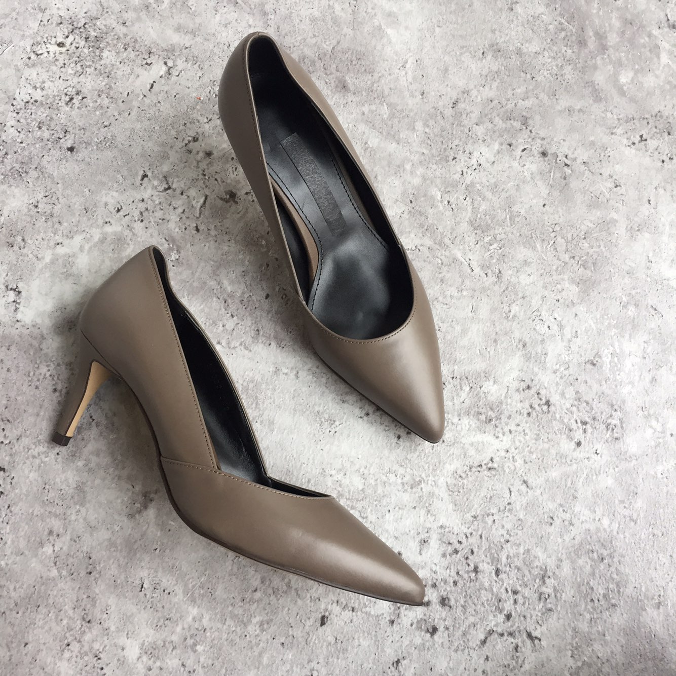 Premium cowhide stiletto mid heel 7cm handmade sho