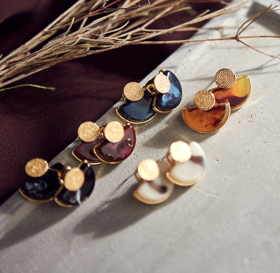 Roussele Hommage Marble Earrings Silver Earrings P