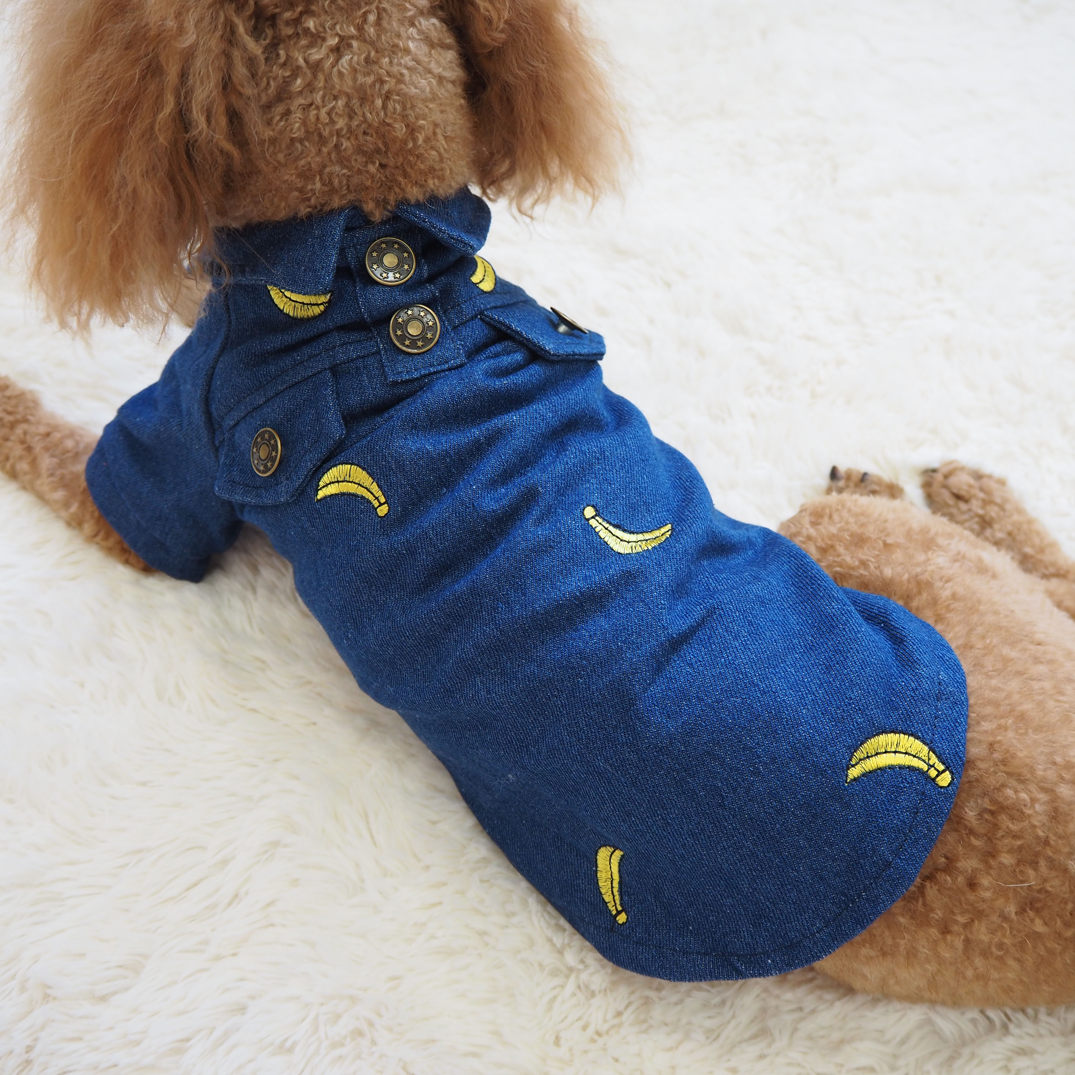 NEW DOG FASHION banana embroidery blue south denim