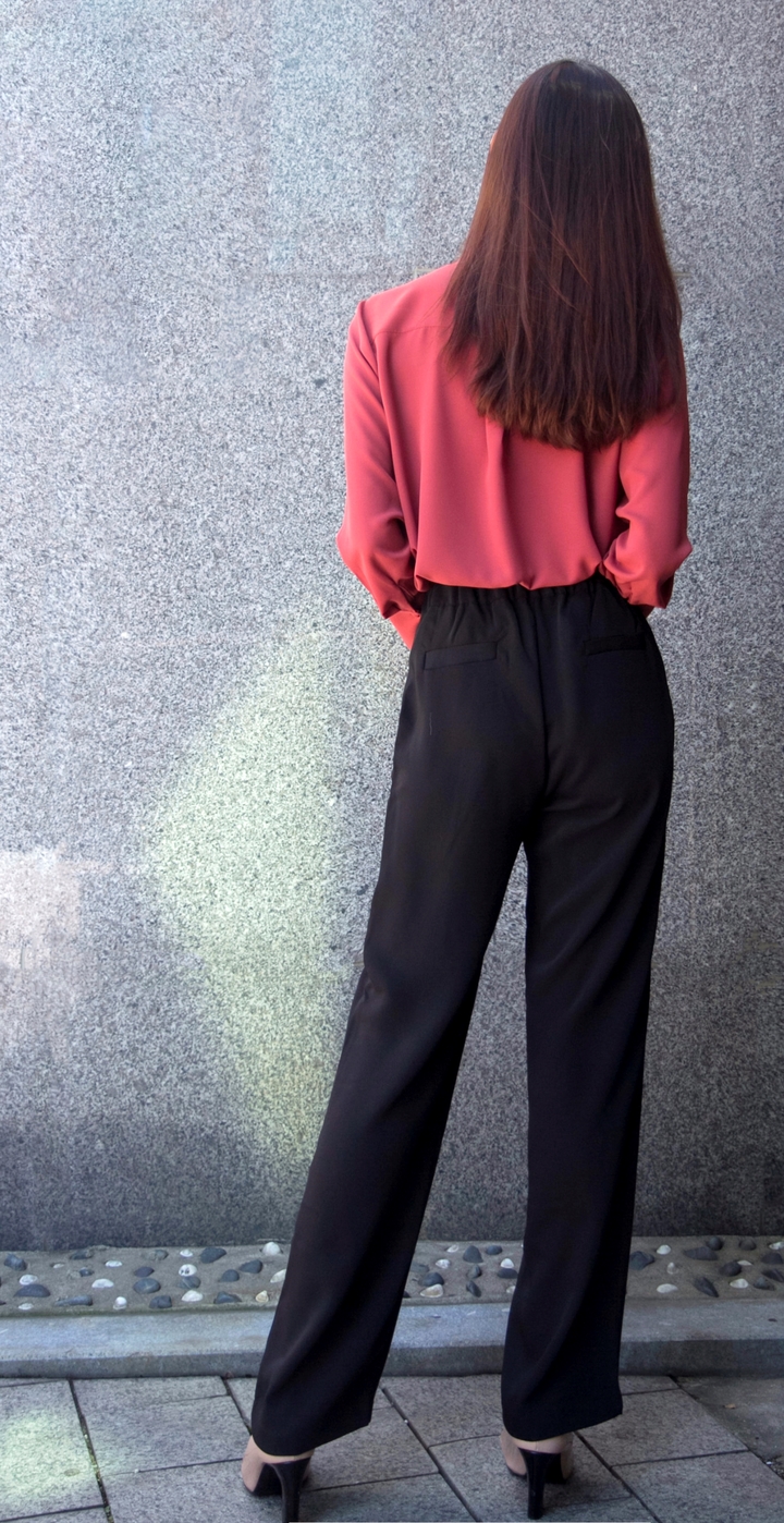 New Women's Pants High Waist Wide Bending Slack