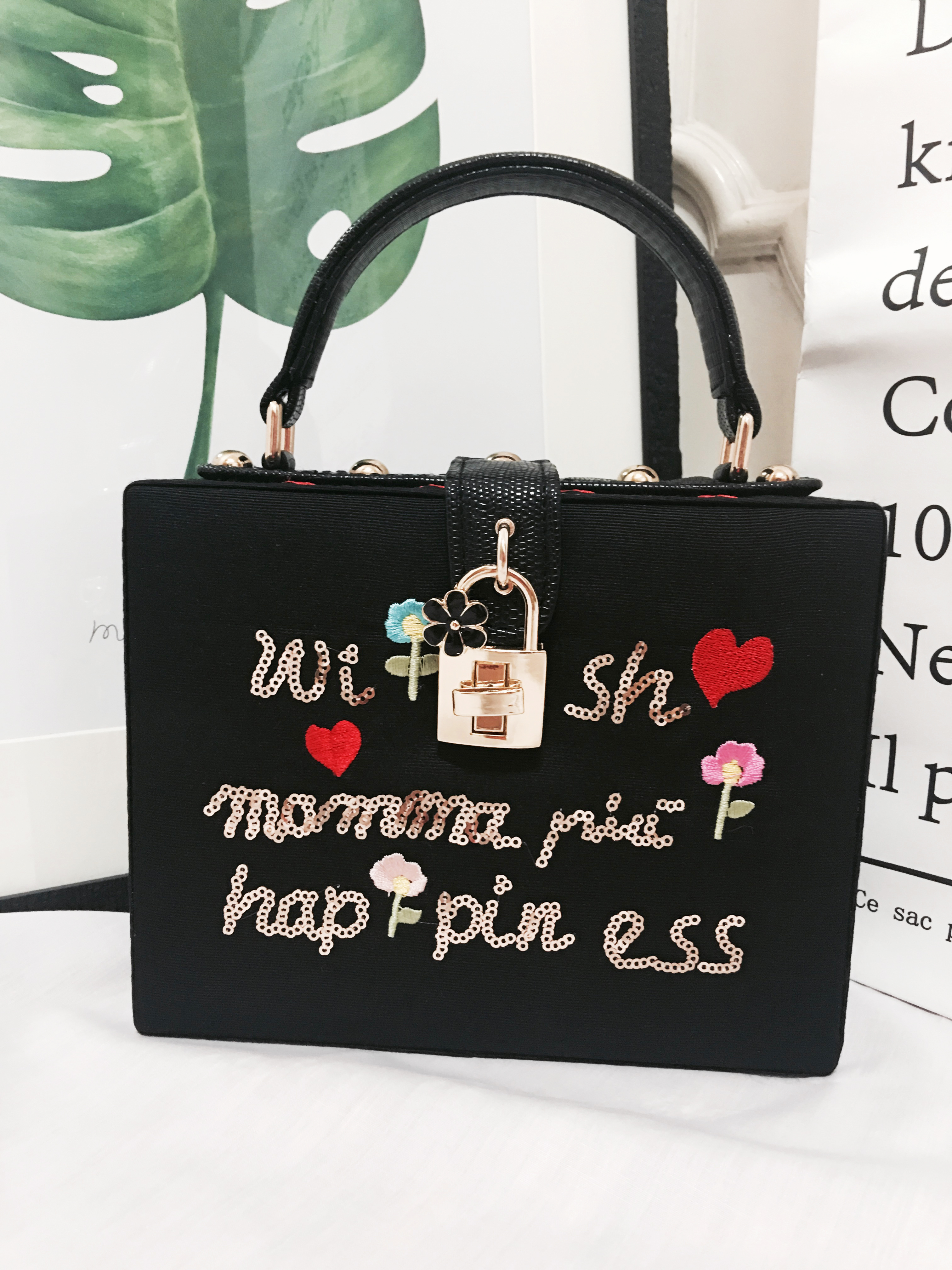 New Sequins Embroidered Mini Cross Back Bag 20 Wom