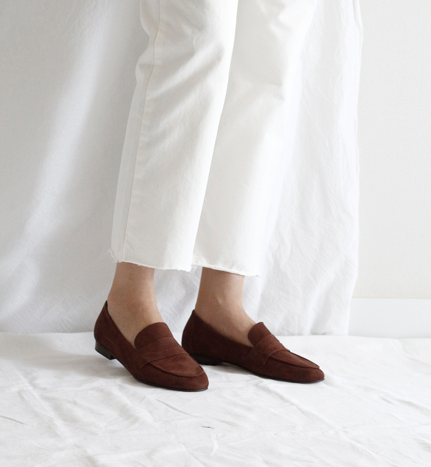 New Mansour Gabriel loafers handmade women suede l