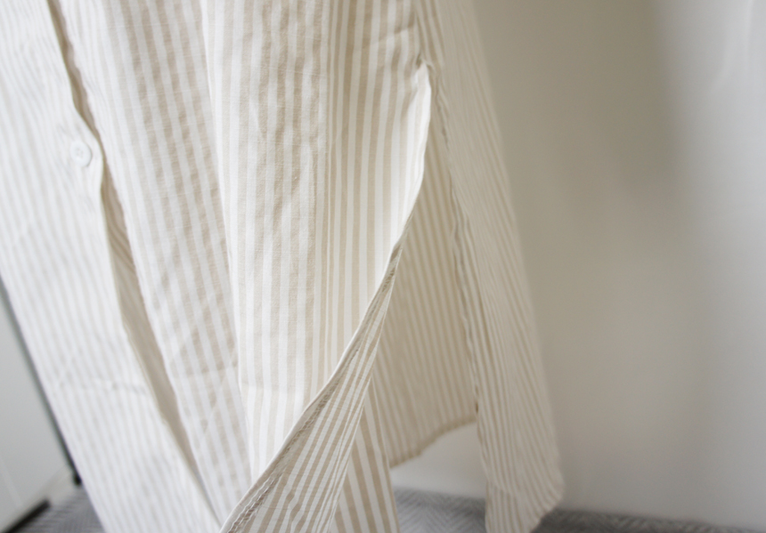 New Stripe Shirt Long Dress One-Piece Waistcoat Se