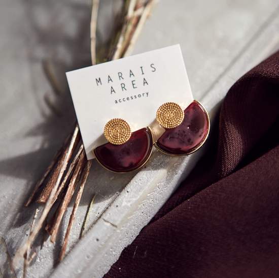 Roussele Hommage Marble Earrings Silver Earrings P