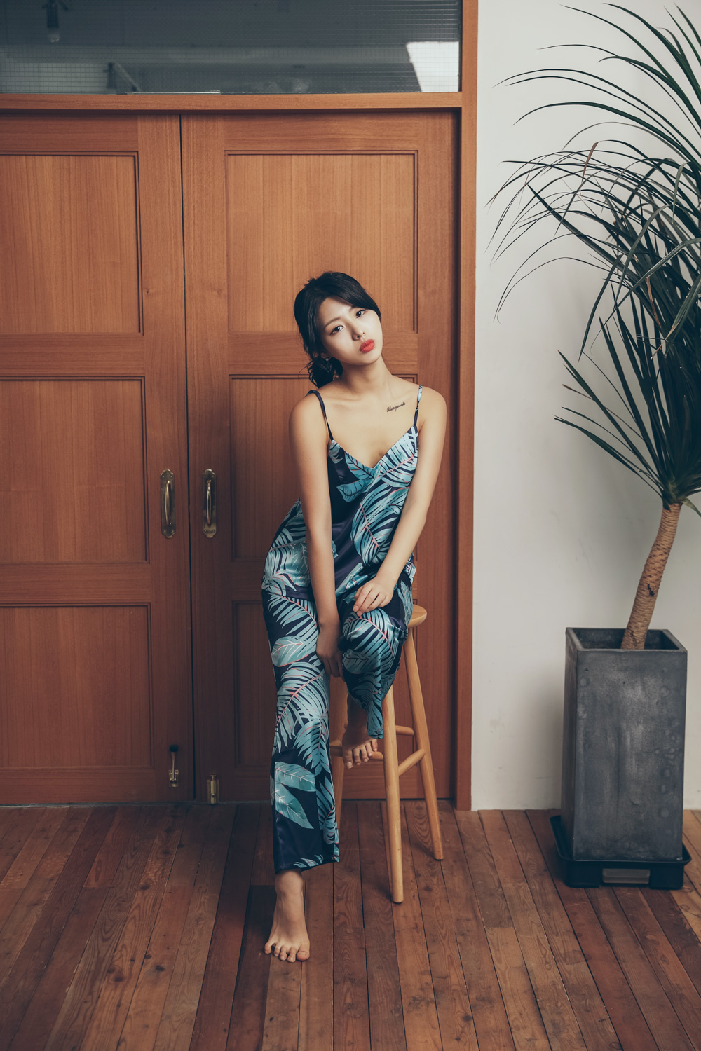 New Kaia Tropical Pajama Slip Set Women Women Paja