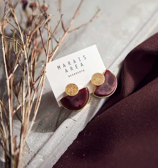 Roussele Hommage Marble Earrings Silver Earrings P