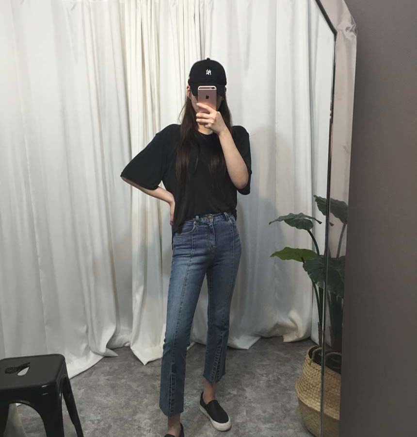 Women Jeans Pants Evisu Cutting Washing Blue Boots