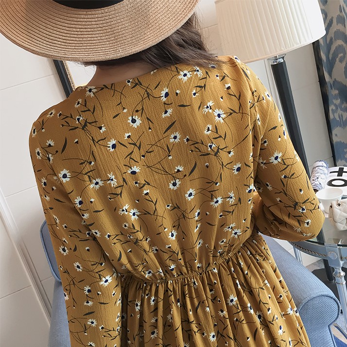 New Women Dress Flower Long Dress One Piece Chiffo