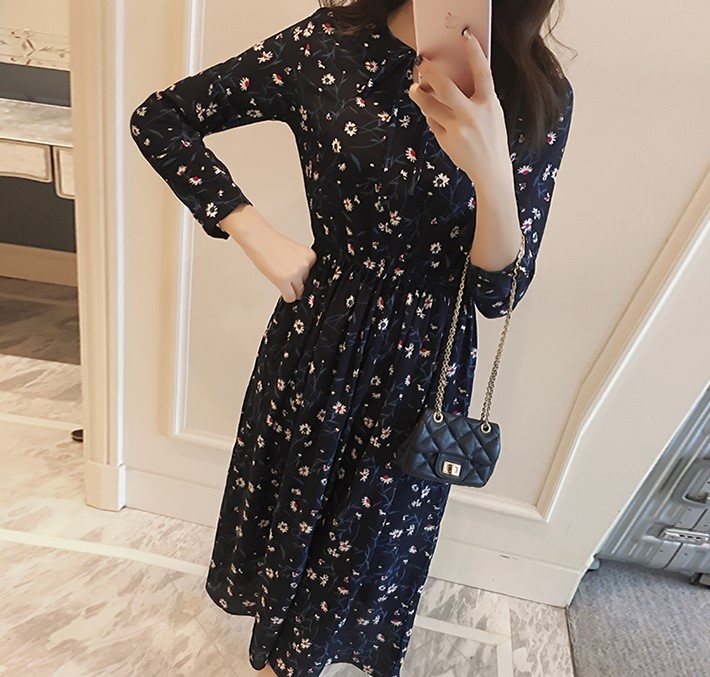 New Women Dress Flower Long Dress One Piece Chiffo