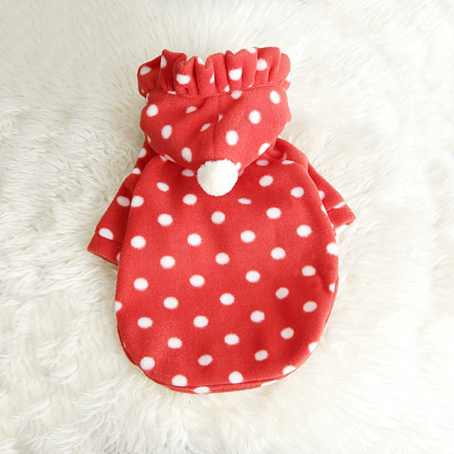 NEW DOG FASHION Puppy Clothes Dot Hoodie Winter Cl