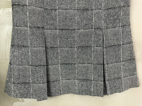 Mermaid Herringbone Check Pleated Skirt 2color Sho