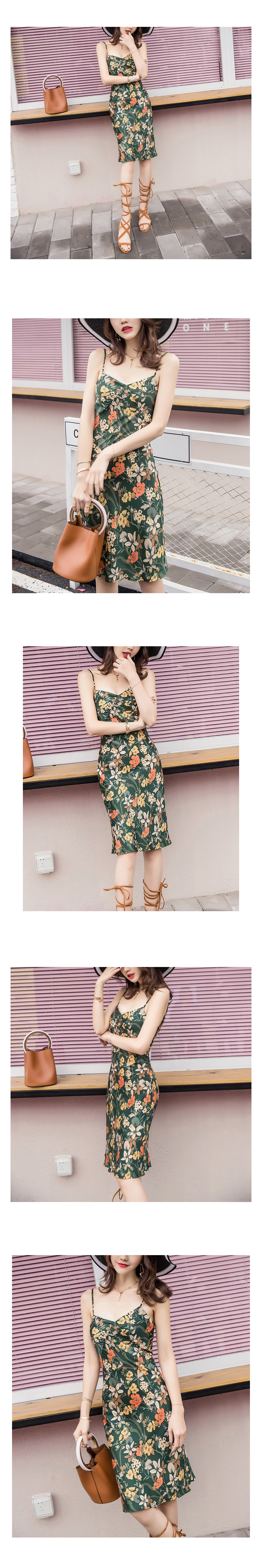 NEW FASHION LADY GIRL DRESS Green Flower Back Beac