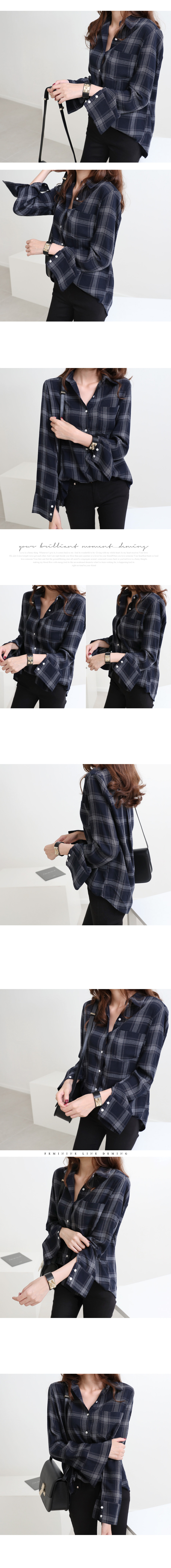 Dimming Bono Check Shirt, 3 Color Autumn South Fem