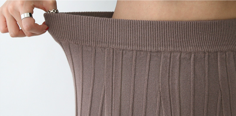 Knitted Pleated Skirt Melin Flare Long Long Long G