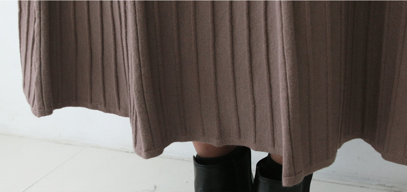 Knitted Pleated Skirt Melin Flare Long Long Long G