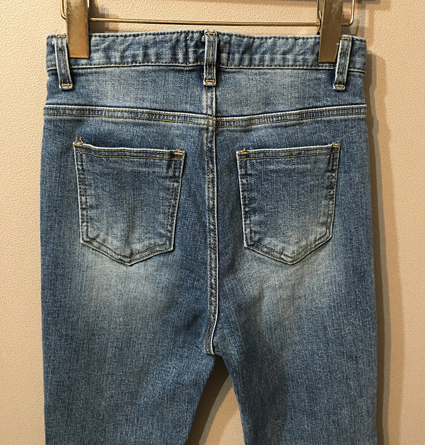 Women Jeans Pants Evisu Cutting Washing Blue Boots