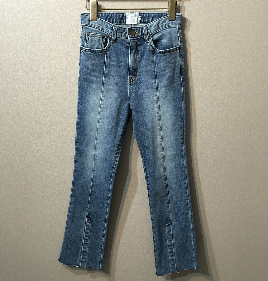 Women Jeans Pants Evisu Cutting Washing Blue Boots
