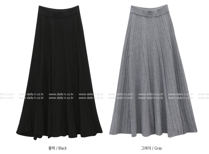 Knitted Pleated Skirt Melin Flare Long Long Long G