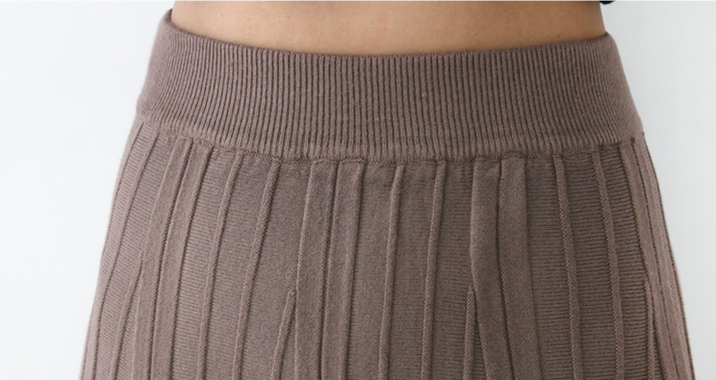 Knitted Pleated Skirt Melin Flare Long Long Long G