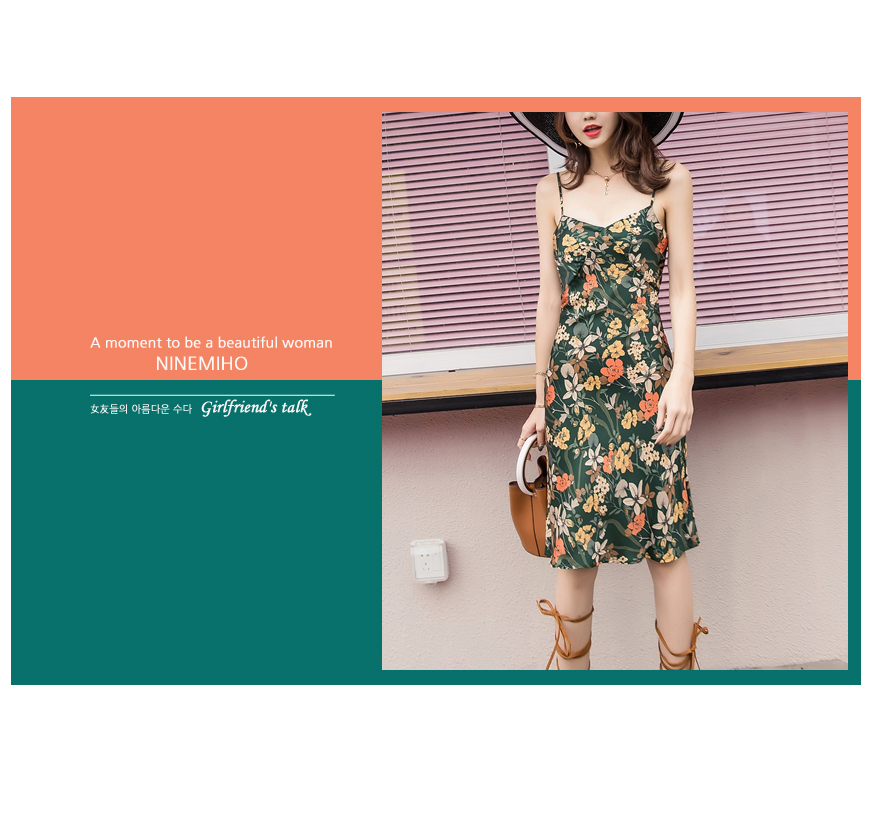 NEW FASHION LADY GIRL DRESS Green Flower Back Beac