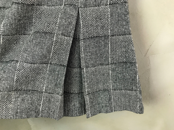 Mermaid Herringbone Check Pleated Skirt 2color Sho