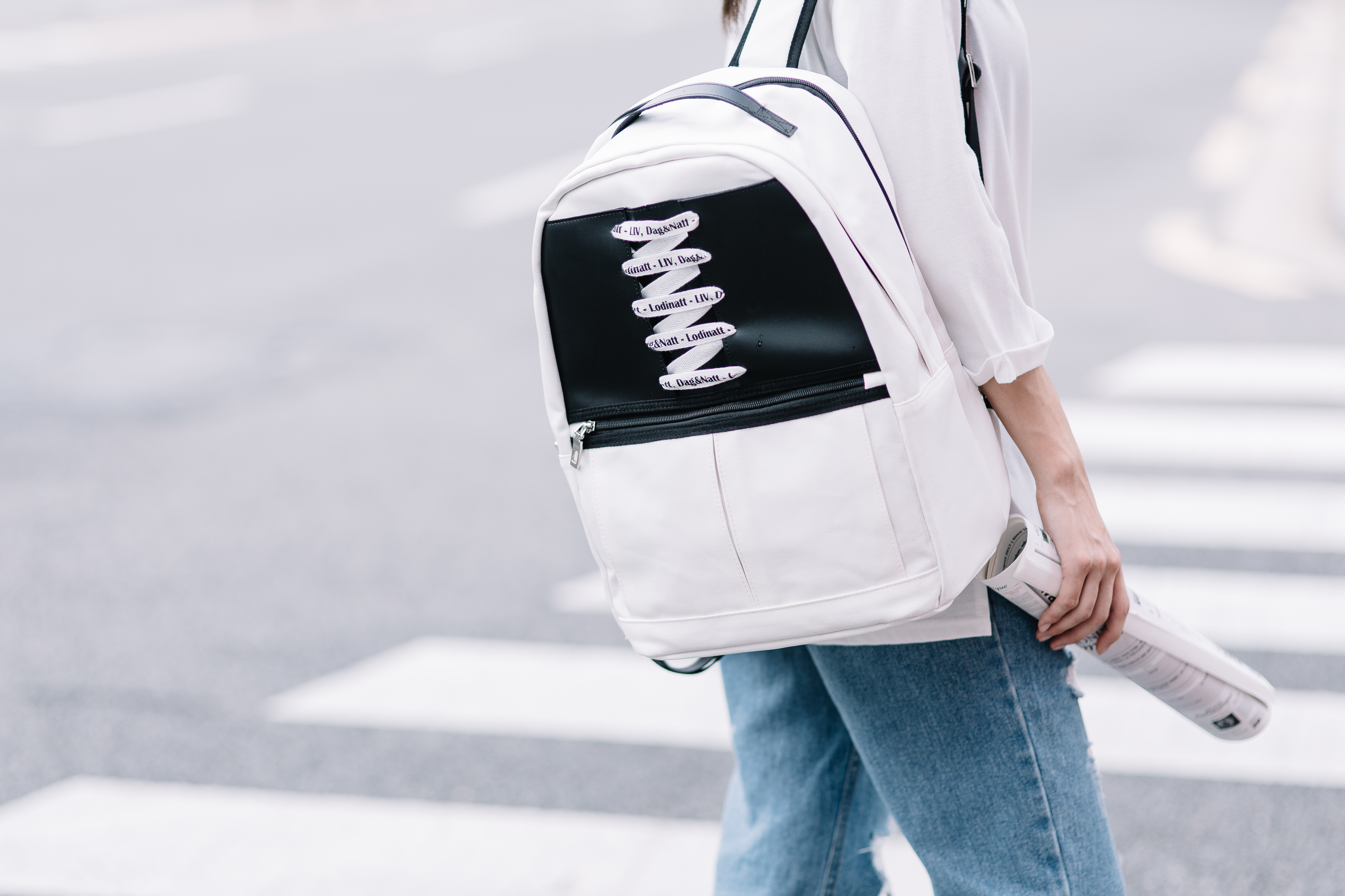 NEW BACKPACK Rhinestone lace backpack R1 black, no