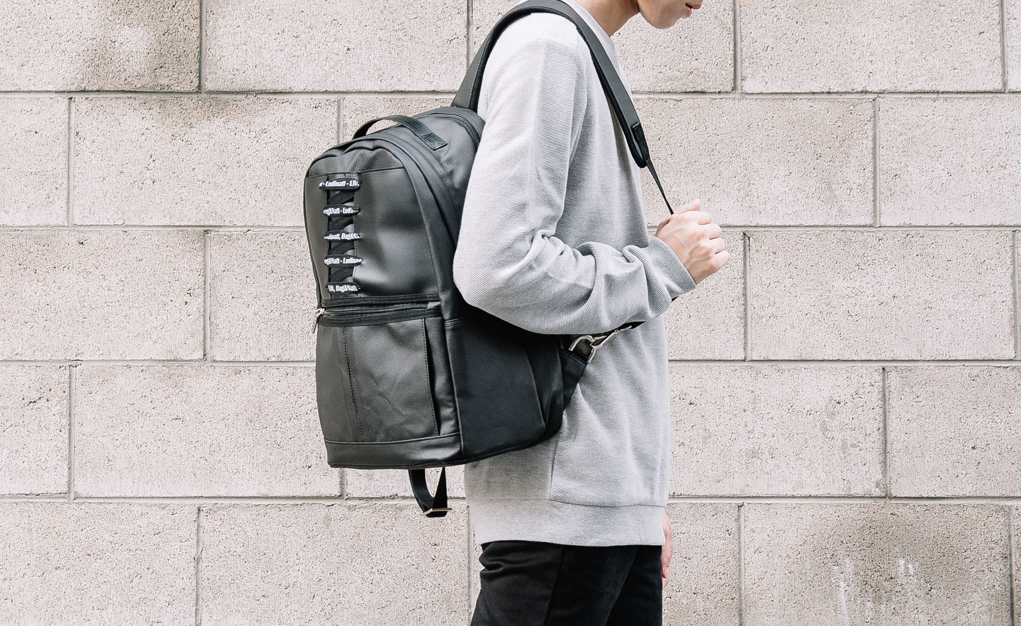 NEW BACKPACK Rhinestone lace backpack R1 black, no