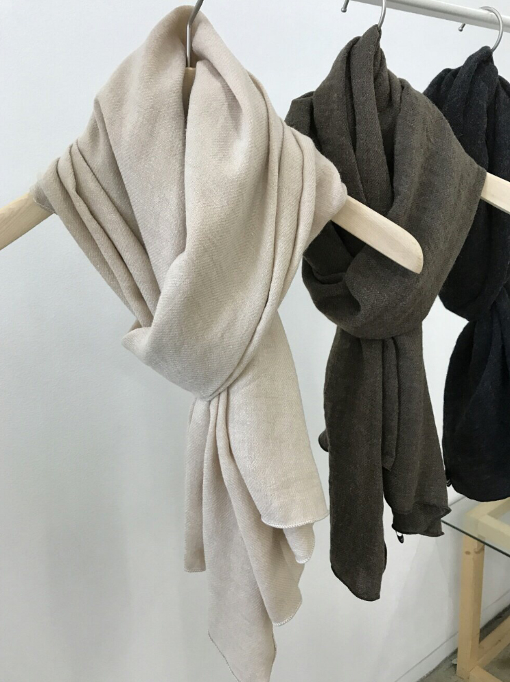 Wool muffler Daily Beige Autumn simple solidarity 