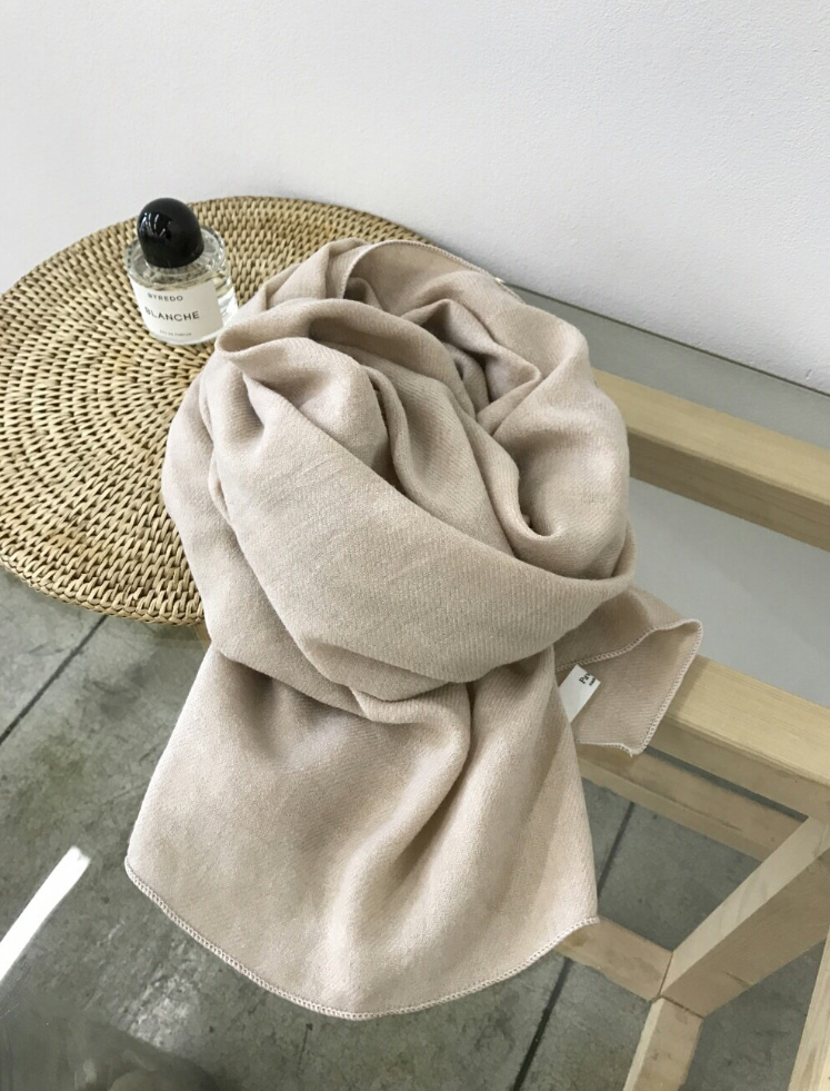 Wool muffler Daily Beige Autumn simple solidarity 
