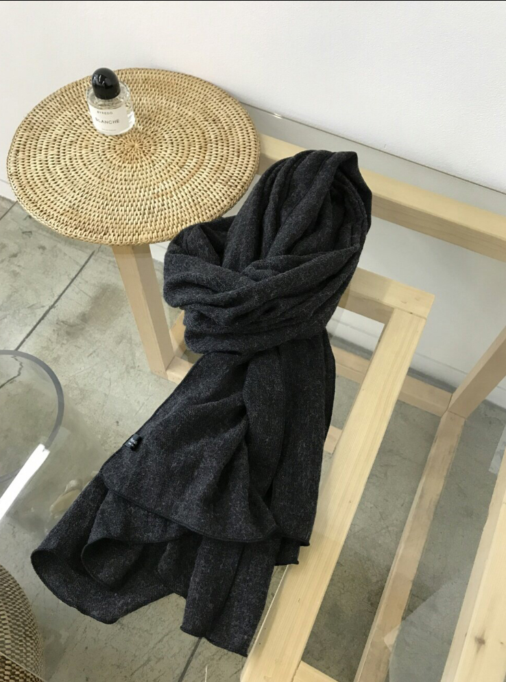 Wool muffler Daily Beige Autumn simple solidarity 