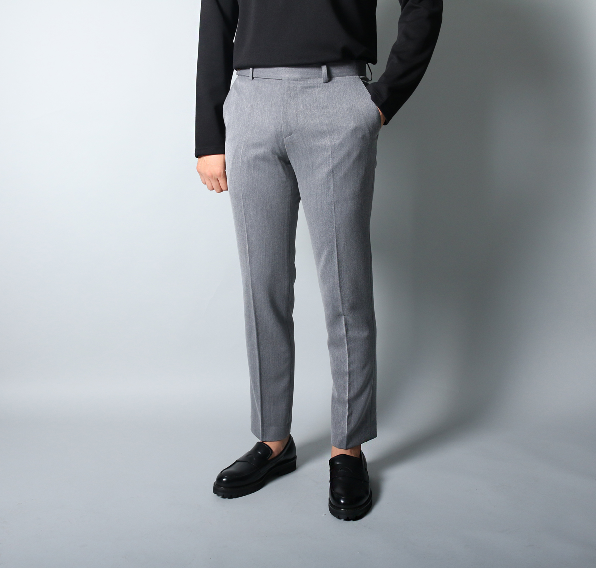 New Men's Pants Men's Slim Fit Obi Slacks Bl