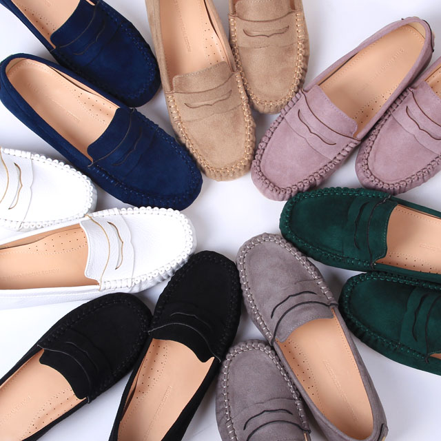 New Natural Cowhide Female Driving Shoes - 3color 