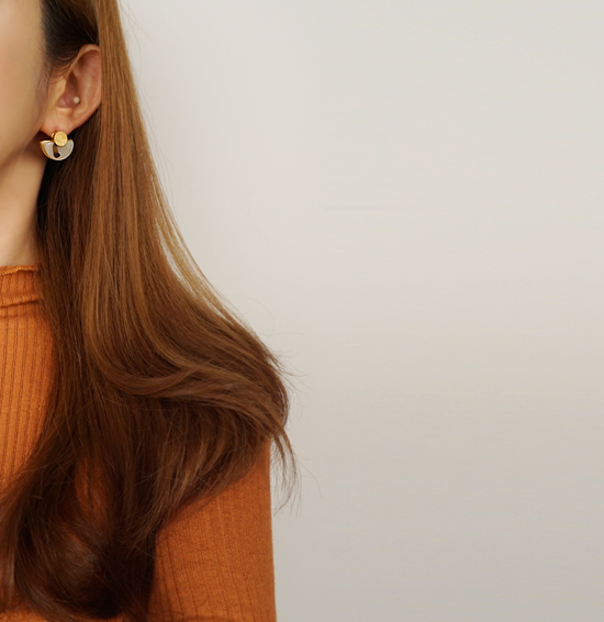 Roussele Hommage Marble Earrings Silver Earrings P