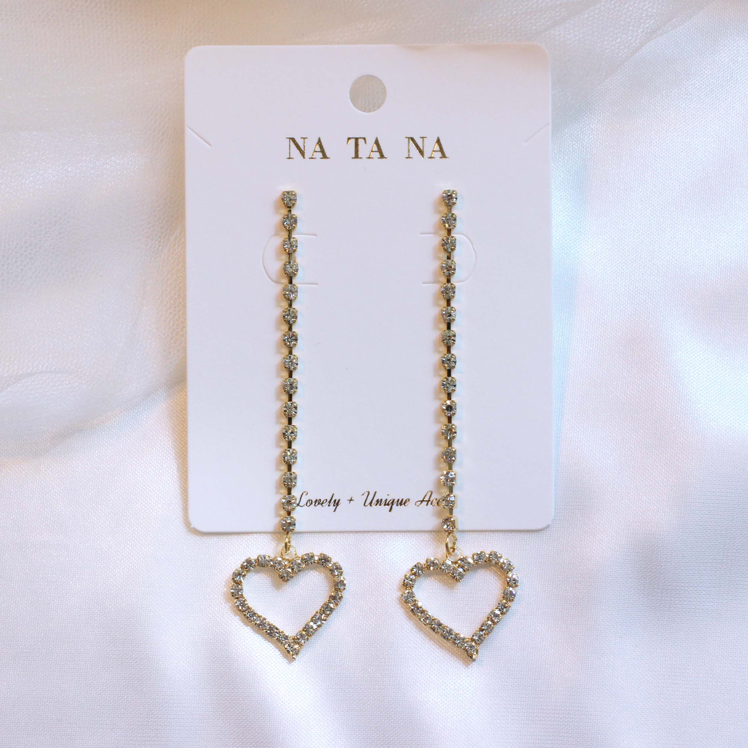 Simple Cubic Heart Drop Earrings Spinning Antique 