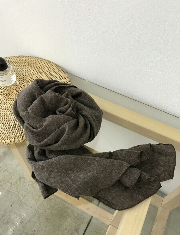 Wool muffler Daily Beige Autumn simple solidarity 