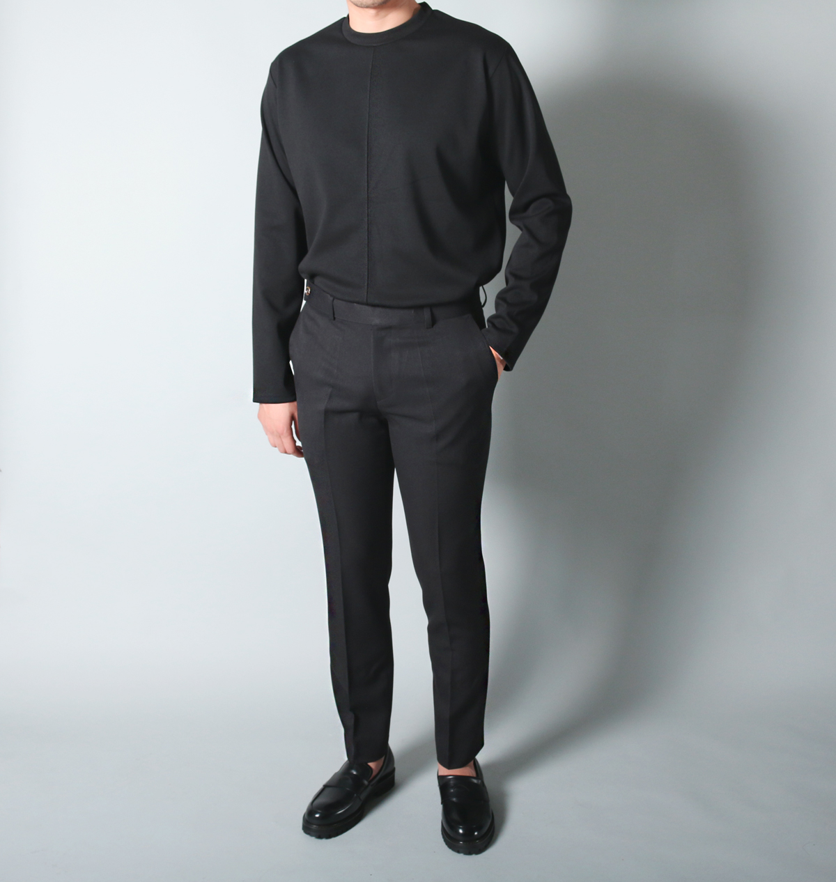 New Men's Pants Men's Slim Fit Obi Slacks Bl