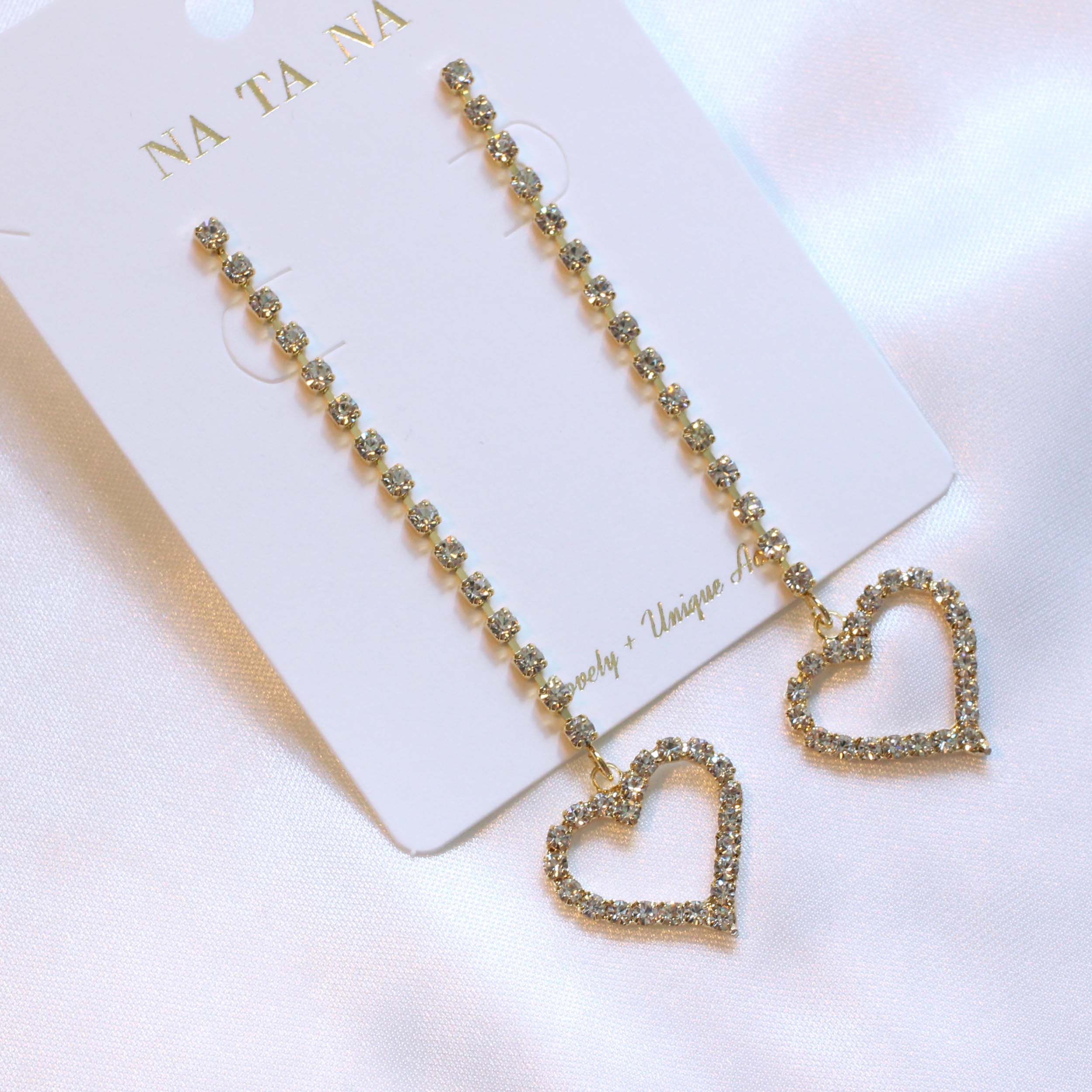 Simple Cubic Heart Drop Earrings Spinning Antique 