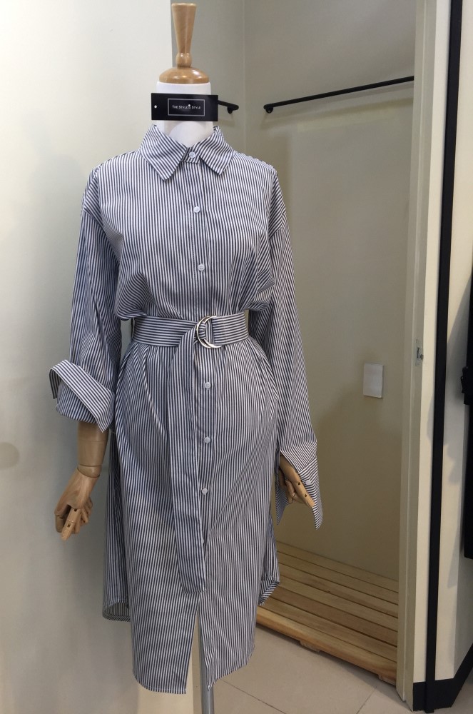 New Striped Shirt Dress 20's 30's Women's