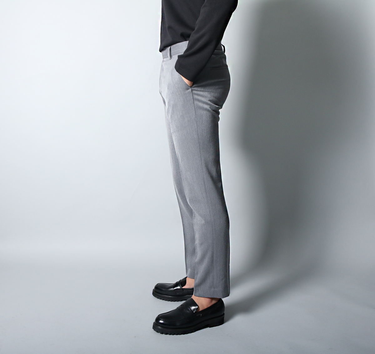 New Men's Pants Men's Slim Fit Obi Slacks Bl