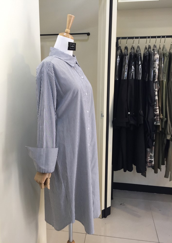 New Striped Shirt Dress 20's 30's Women's