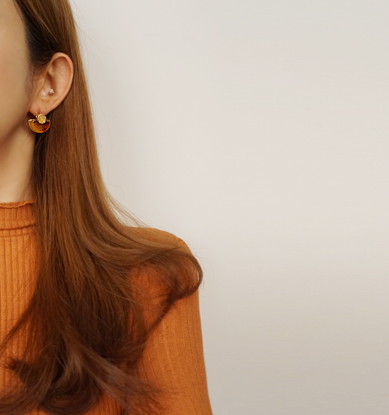 Roussele Hommage Marble Earrings Silver Earrings P